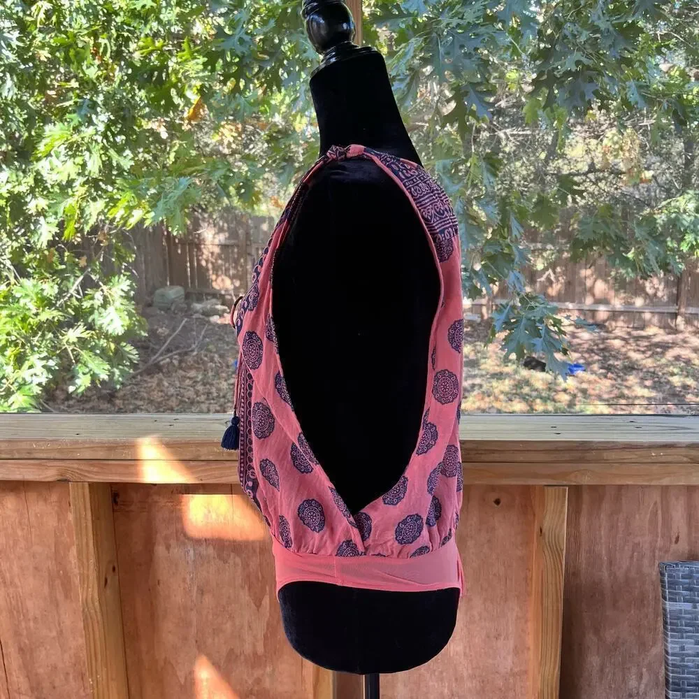 Free People Intimately Soul Of The Sun Bodysuit Pink And Blue Size S
